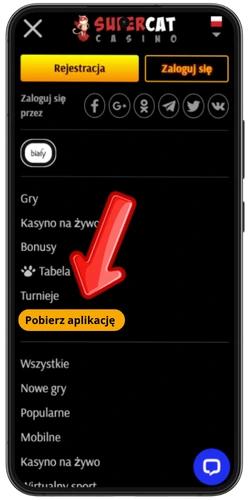 Pobieranie aplikacji Casino Cat na Android